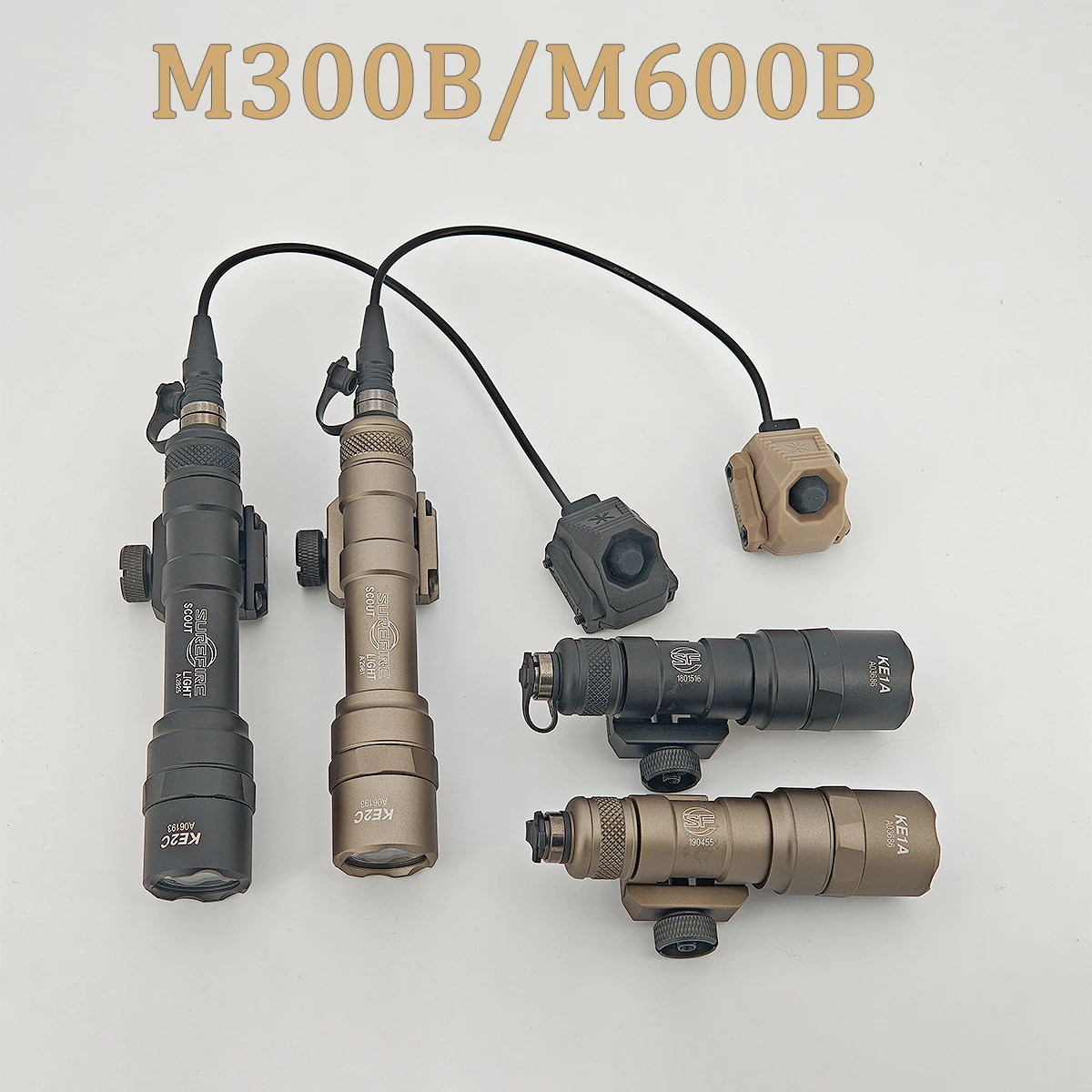 

Surefire M300B M600B Flashlight With AXON Dual Function Remote Pressure Switch fit 20mm Rail Tactical M300 M600 LED Scout Light
