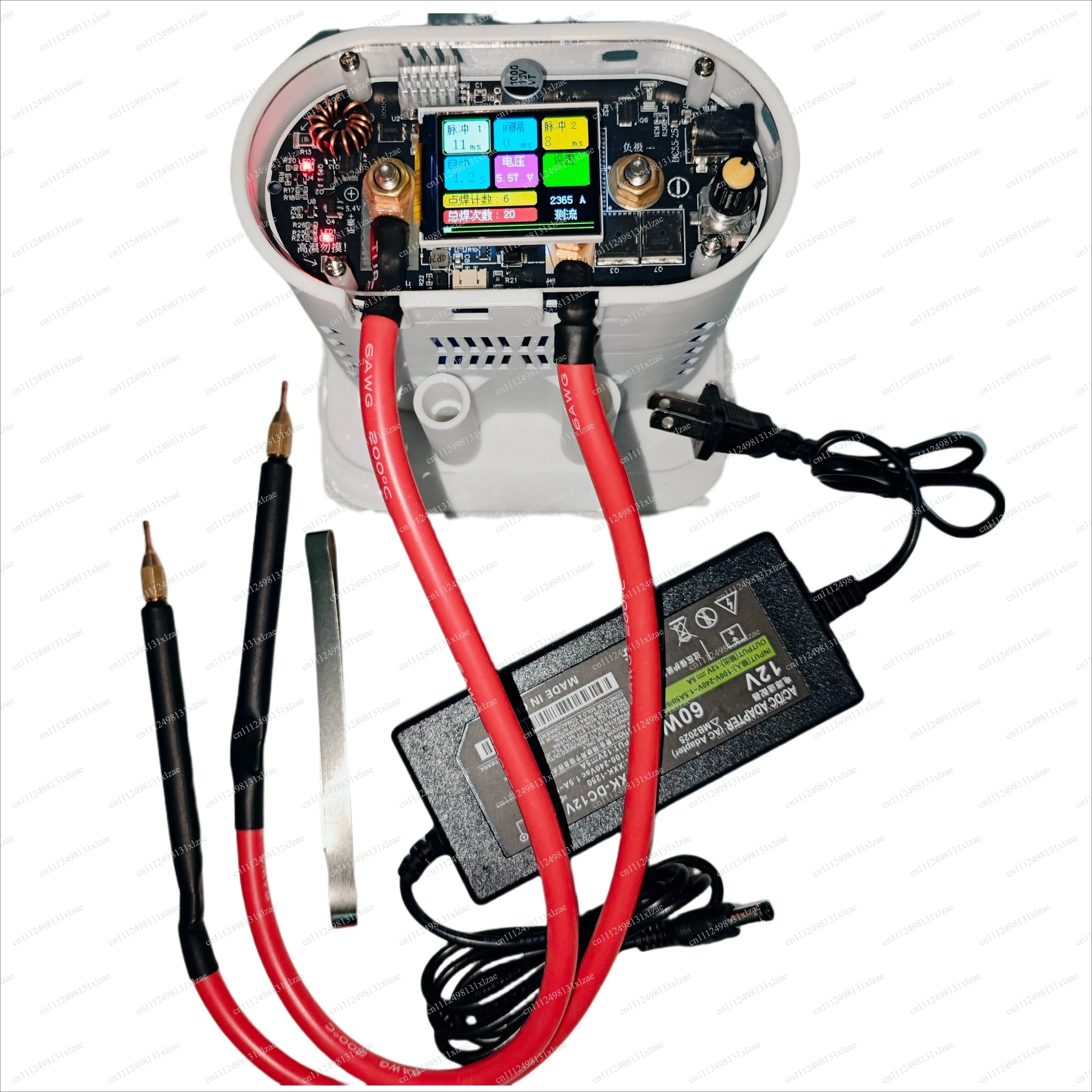 2500A 6V Dual Super Capacitor Spot Welder for 18650/21700/32140 Batteries, 0.1-0.4mm Nickel Strip – High Power DIY Battery Pack