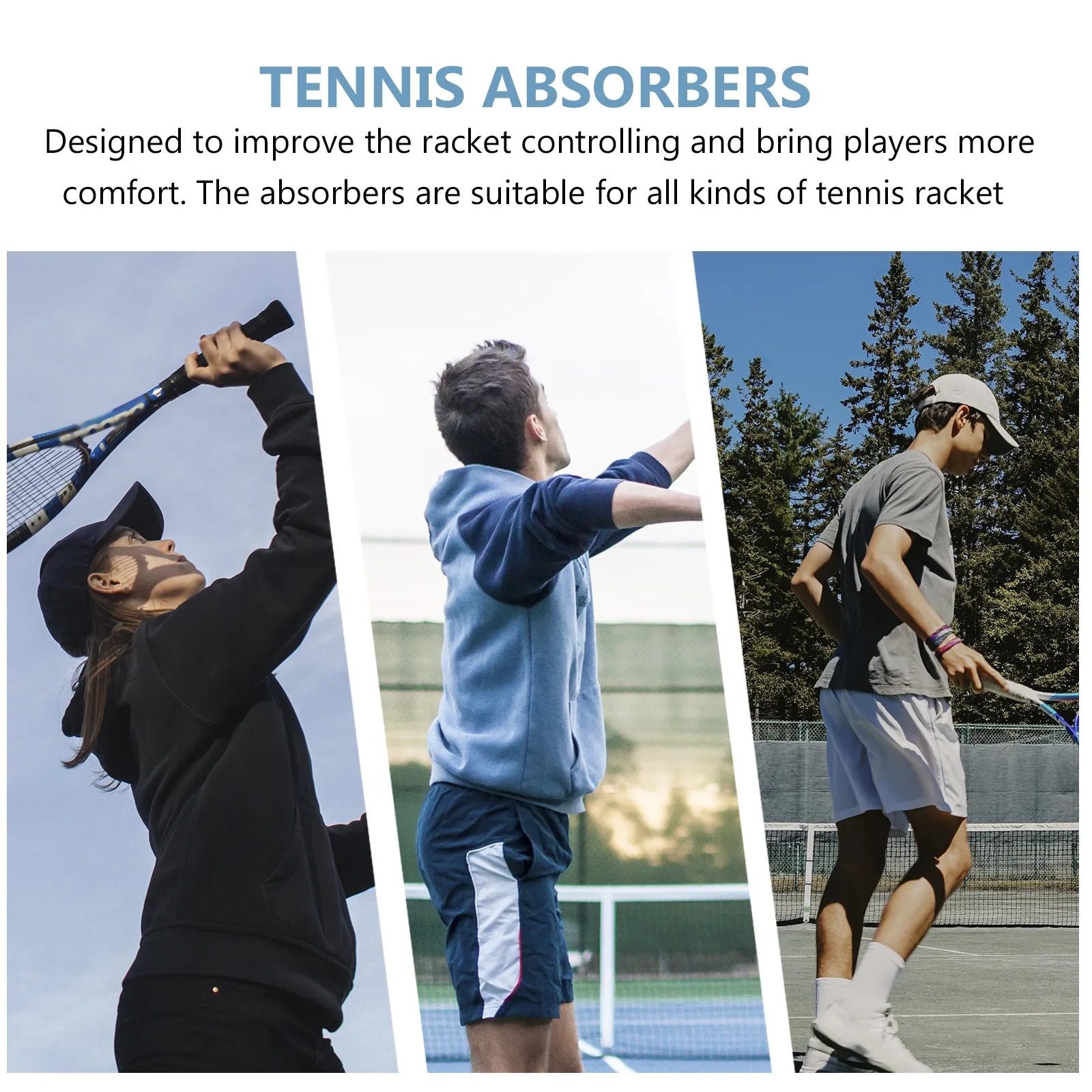 

10Pcs Tennis Racket Vibration Dampeners Silicone Dampeners Reduce String Vibration Improve Shot Consistency Easy Install