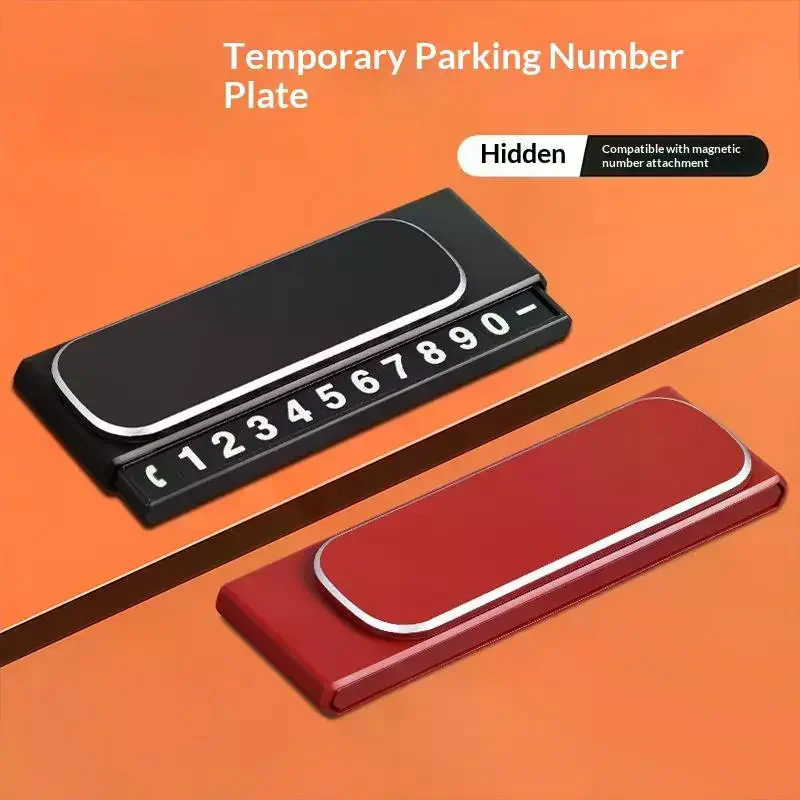 Mini Portable Phone Number Plate Car Number Plate For Temporary Use Parking Card Phone Number Display Auto Interior Accessory