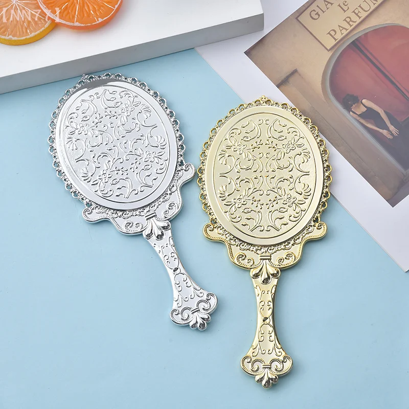 Miroir de maquillage sculpté vintage pour femmes, miroir de courtoisie pour salon de SPA, accessoires de maquillage minuscules