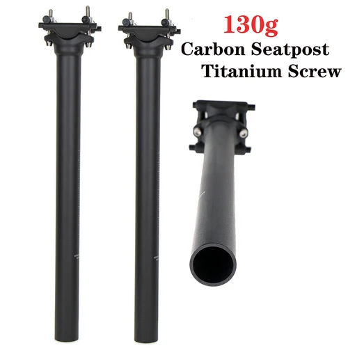 Tija de sillín ultraligera de carbono, asiento de bicicleta de carretera, tija de sillín de bicicleta de montaña, color negro UD, longitud 350 / 400mm