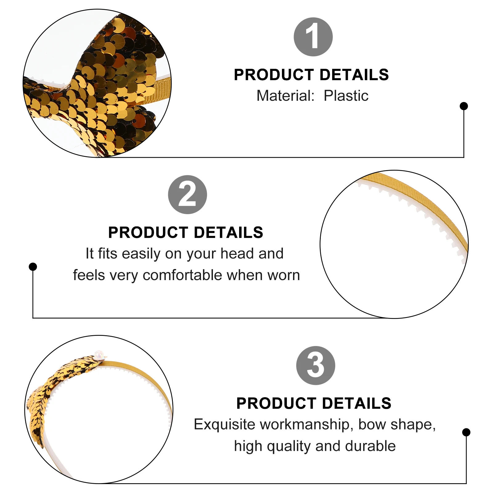 

Mermaid Headb Sequins Hoop Plastic Fish Tail Headdress One Size Fits Most Festival Christmas Gift Hair Accessory Styling Tool