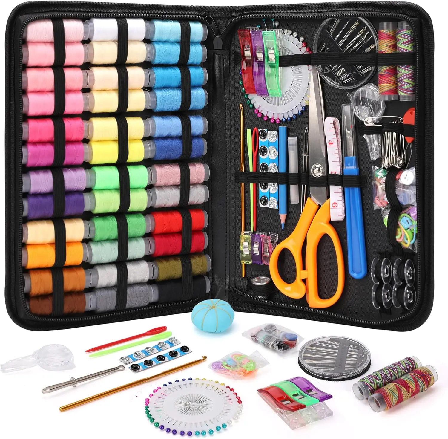

Complete Sewing Kit for Beginners, Adults, Kids - Includes Scissors, Thread, Tape Measure & Needles