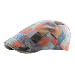 Womens Mens Teens Beret Flat Newsboy Hat Adjustable Irish Cabbie Gatsby Cap Breathable Driving Hunting Hat
