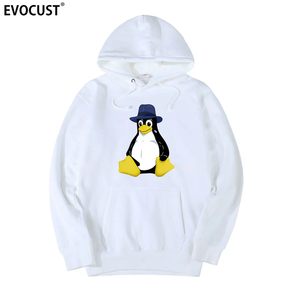 

LINUX FEDORA blue hat Little Penguin men Hoodies Sweatshirts women unisex Combed Cotton