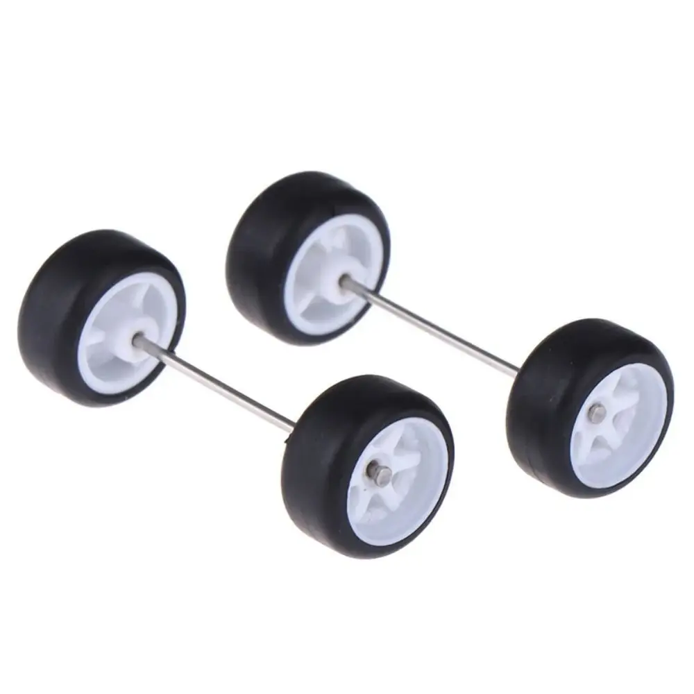 6PCS/Set Removable Alloy Car Model Modification Wheels 4 Colors Rubber Model Car Modified Parts Blue White Model Car Toy Kit