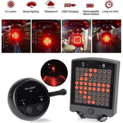 Rechargeable LED Tail Light Turn Signal Rear Lamp Brake Light E-bike Bicycle NEW