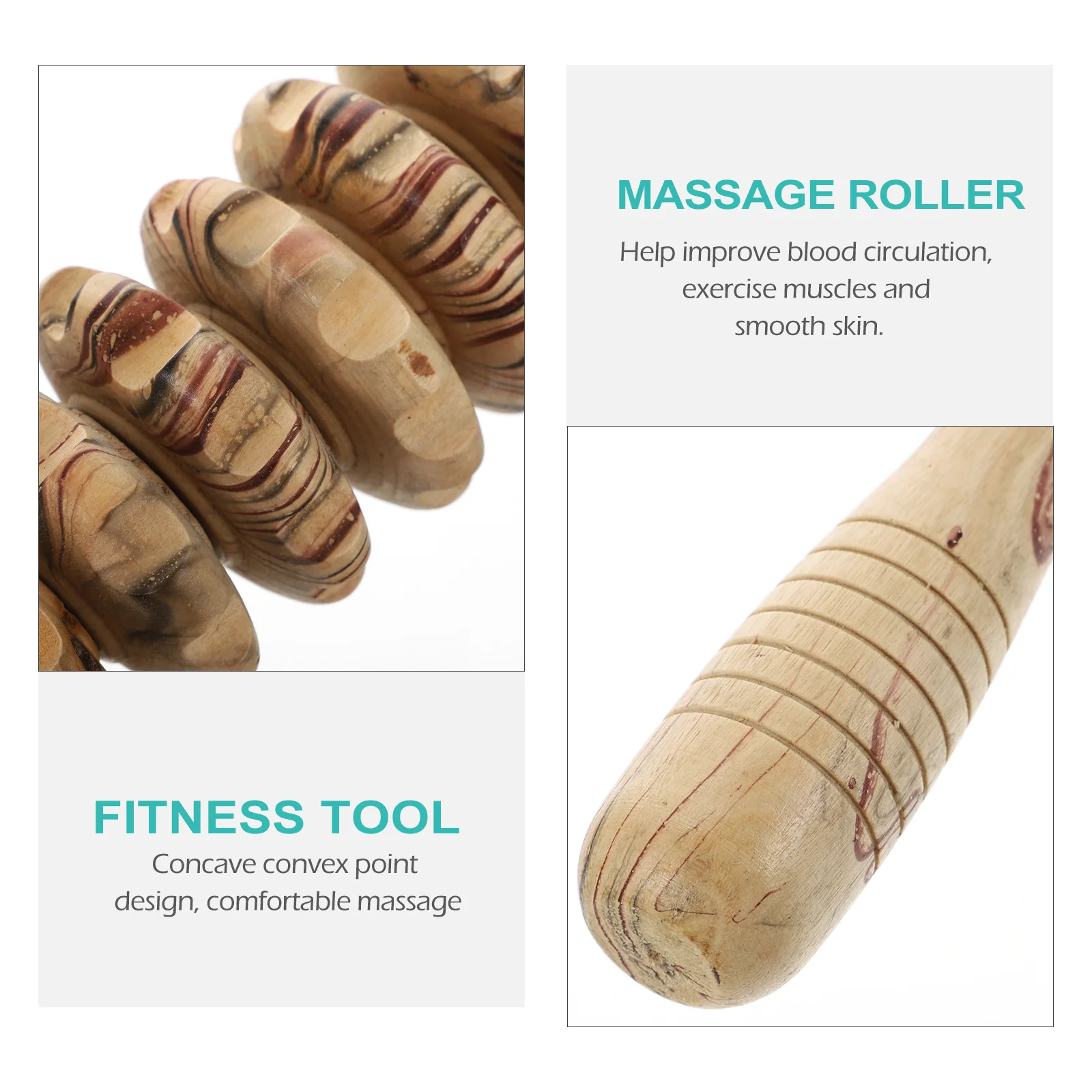 

1Pcs Wooden Massage Roller Practical Manual Massager Stick for Muscle Fatigue Relief Care Body Tool