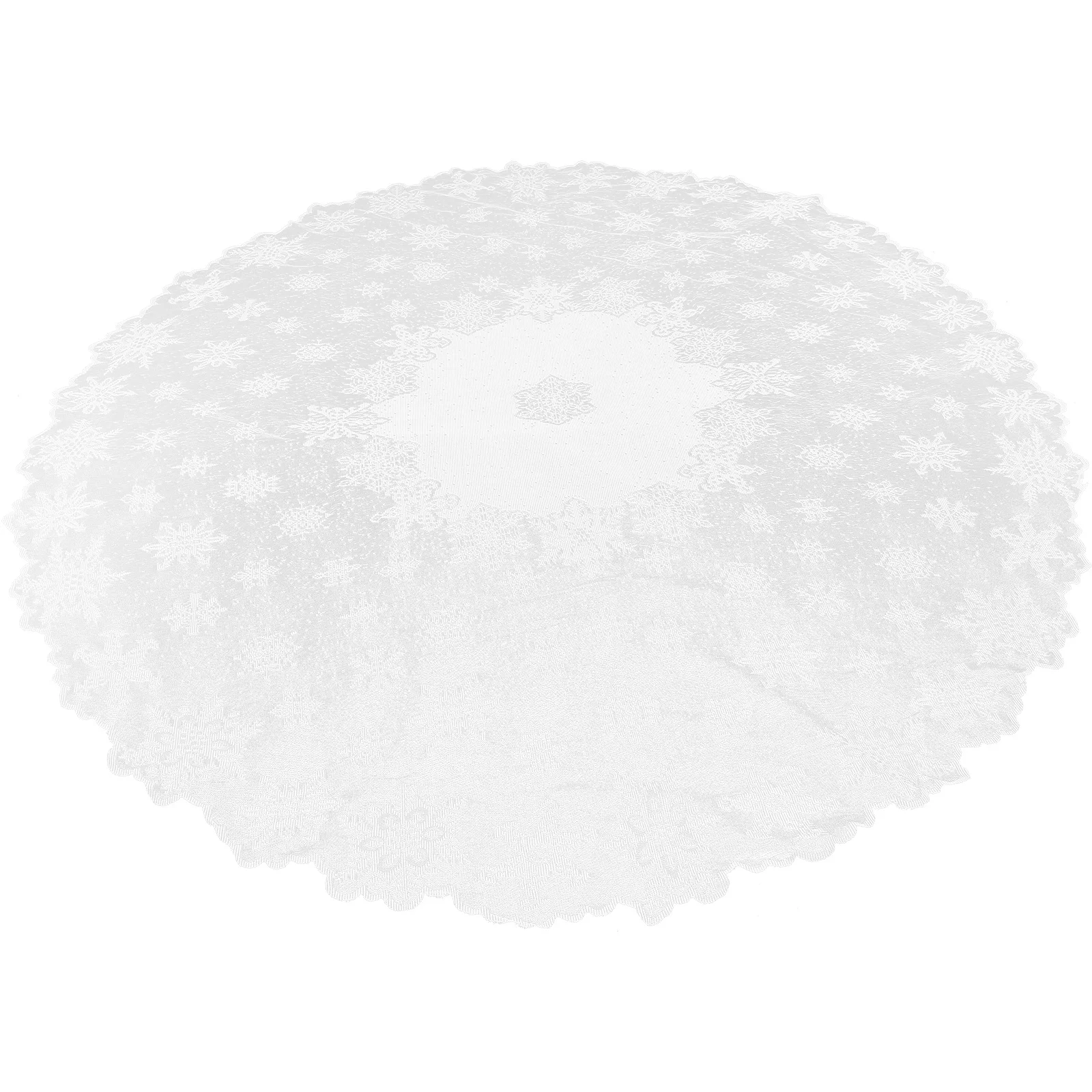 

Christmas Fabric Tablecloth Snowflake Xmas Table Cover Round Holiday Table Cloth Decoration for Home Party Cafe Dining