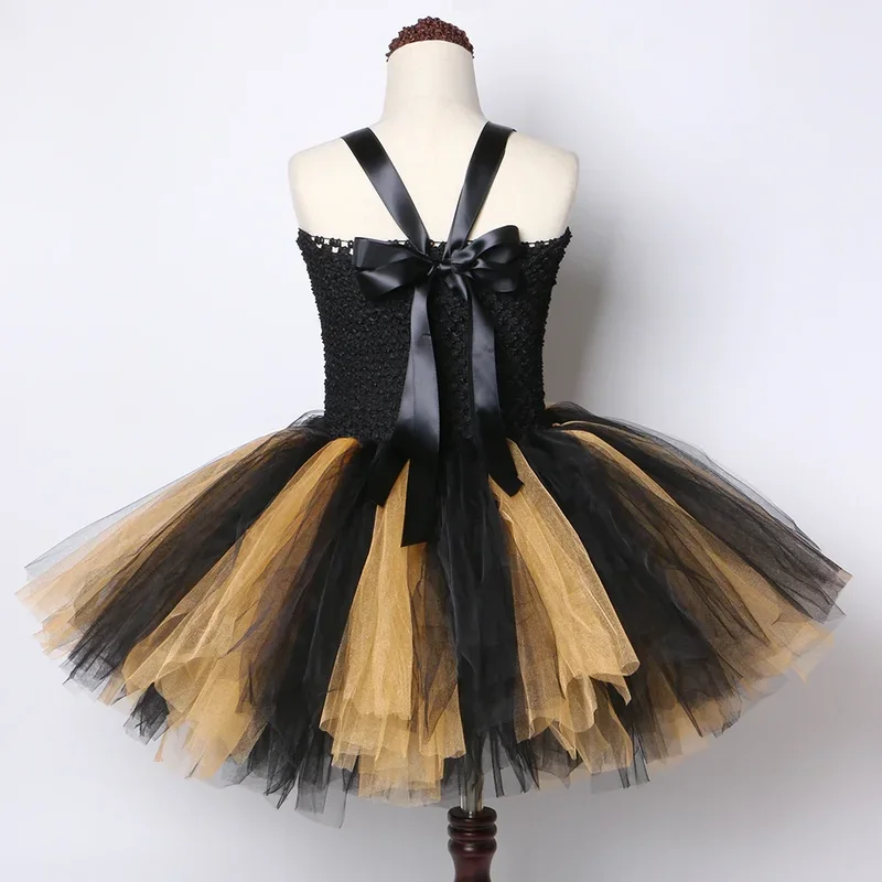 Black gold lol tutu dress girl kids Princess Tutu dresses for girls birthday party Carnival Halloween LOL dolls costume cosplay