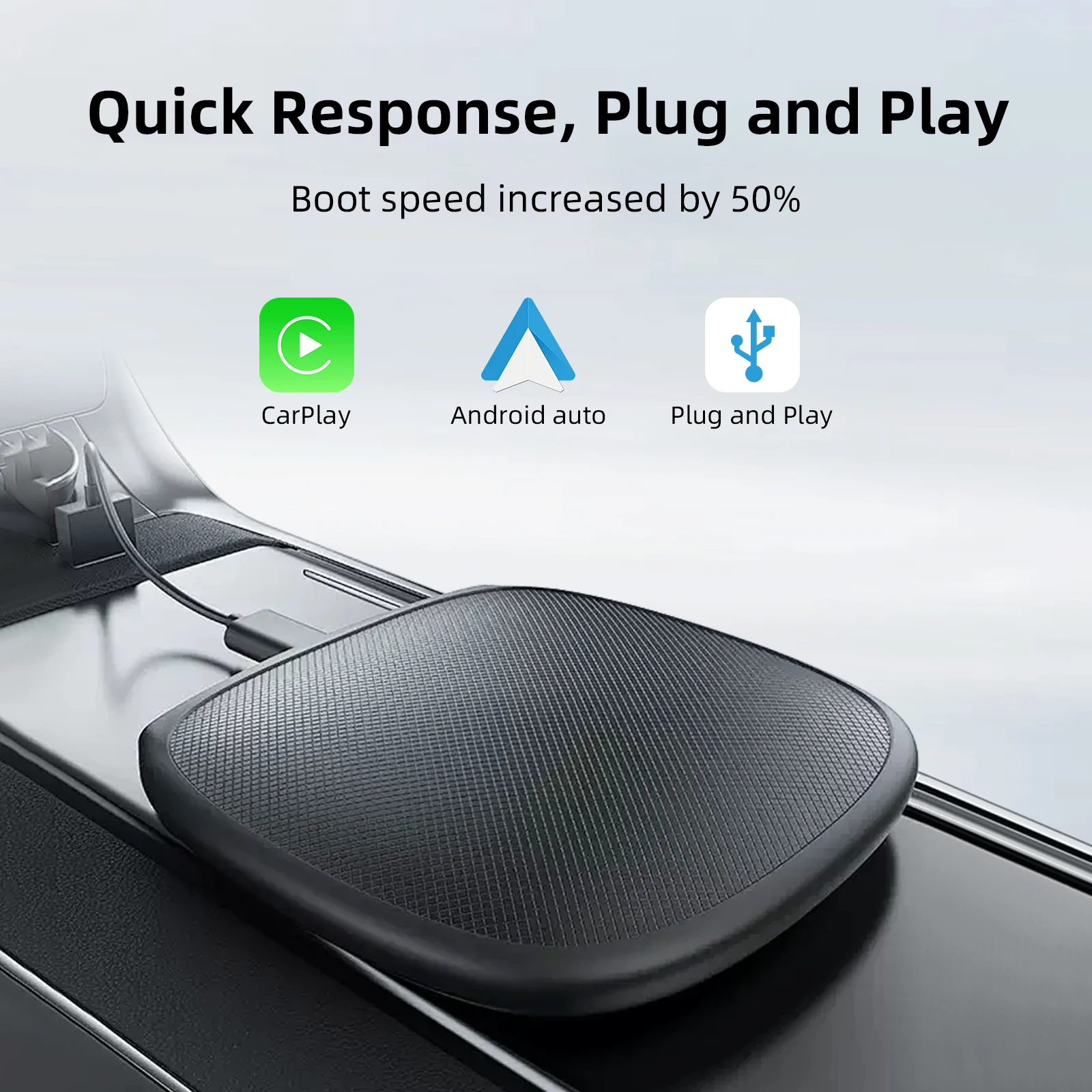 EzoneTronics CarPlay Android Ai Box Wired To Wireless CarPlay Android Octa-core 8G+128G Plug and Play Support HDMI Output