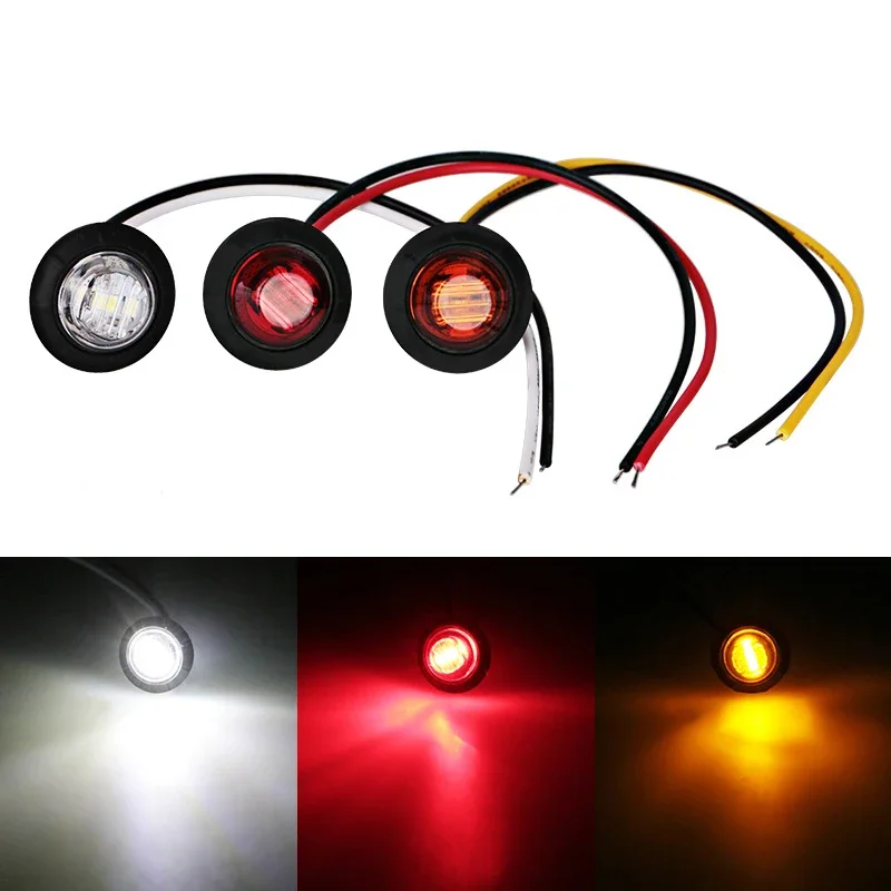 

1Pc 3/4 Inch LED Small Round Light Waterproof Strong Brightness Edge Lights Car Truck Turn Signal Lamp