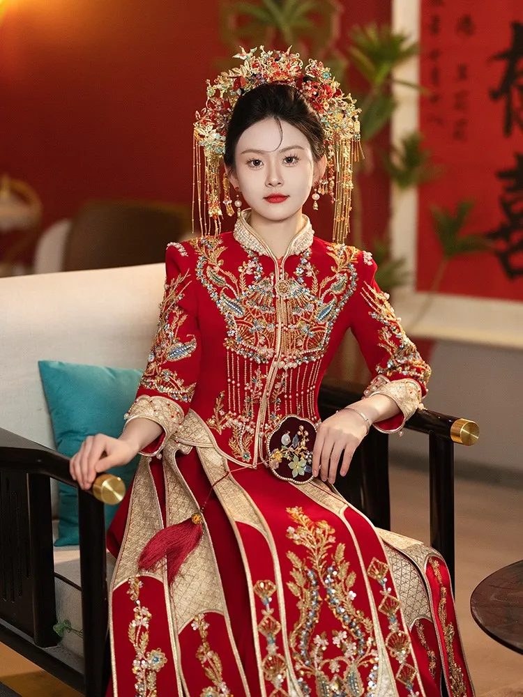 

New dress wedding heavy industry toasting Chinese-style for women
