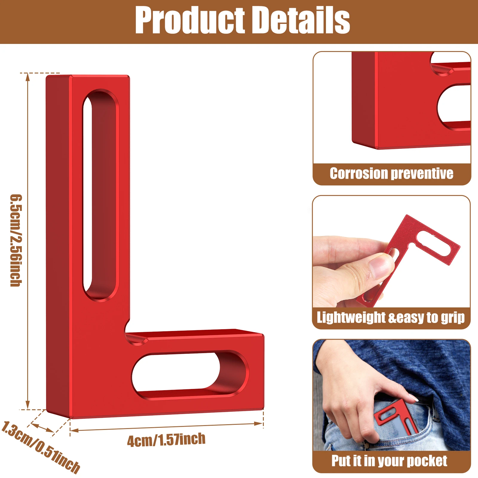 Mini Positioning Square Aluminium Alloy 90 Degree Right Angle Clamps Woodworking Carpenter Tool Portable Pocket Square Tool Wood