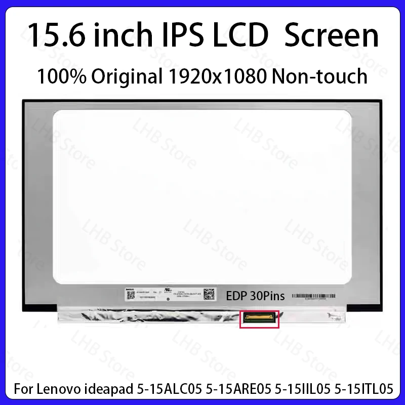 15.6' Laptop LCD Screen For Lenovo IdeaPad 5-15ALC05 5-15ARE05 5-15IIL05 5-15ITL05 Display Matrix Panel Replacement 1920x1080
