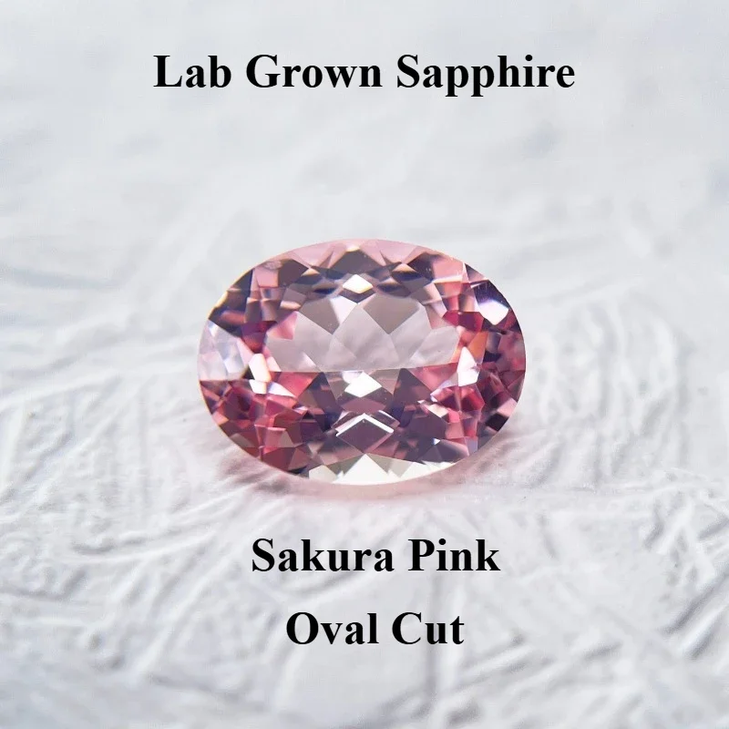 

Oval Cut Sakura Pink Color Lab Grown Sapphire Charms Beads Diy Jewelry Making Material Selectable AGL Certificate