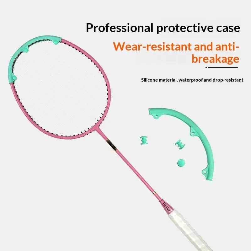 2Pcs 19cm Badminton Racket Head Protection Silicone Strips Prevent Wire Breakage Wear Resistant Waterproof Anti Drop Case Covers