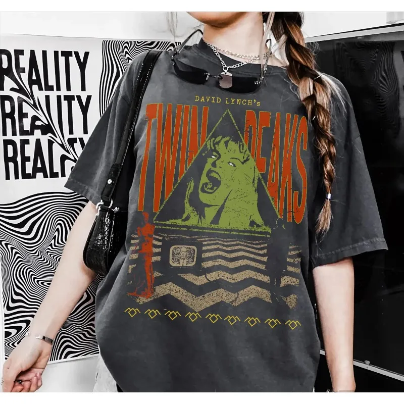 Retro David Lynch Laura Palmer T-shirt, Horror Fun T-shirt, Four Seasons New Style, Men's and Women's High Street T-shirt