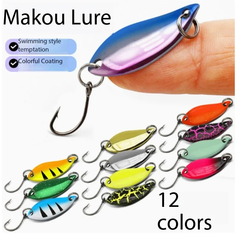 Micro Metal Spoon Lures Kit Artificial Bait With Hooks For Trout Panfish Minnow Freshwater Fishing Tackle Set