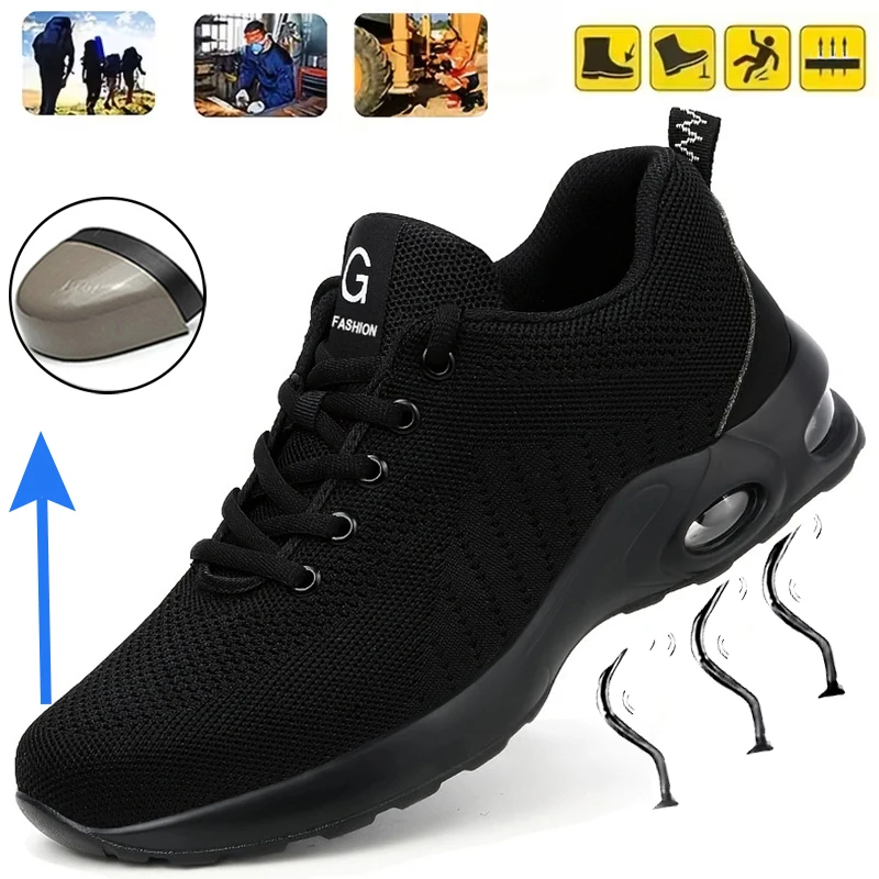 Lovers' Shoes, Work Safety Shoes, Breathable Sneakers, Steel-toe Anti-smashing Shoes, Puncture-resistant Safety Shoes