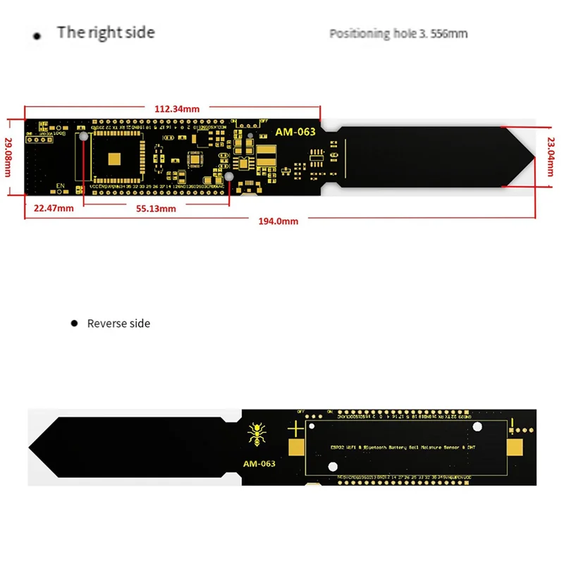 Módulo Bluetooth A16R-ESP32 Módulo de temperatura e umidade e módulo de solo Monitor remoto com módulo de suporte de bateria 18650