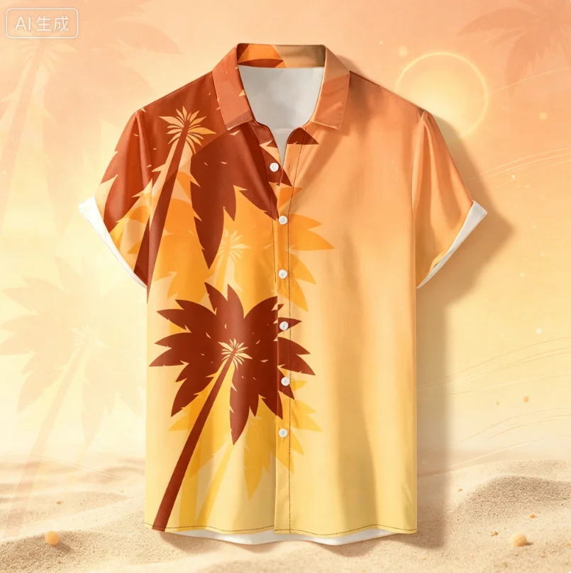 Summer New Unisex Printed Simple Pattern Design, Breathable and Popular Daily Shirt