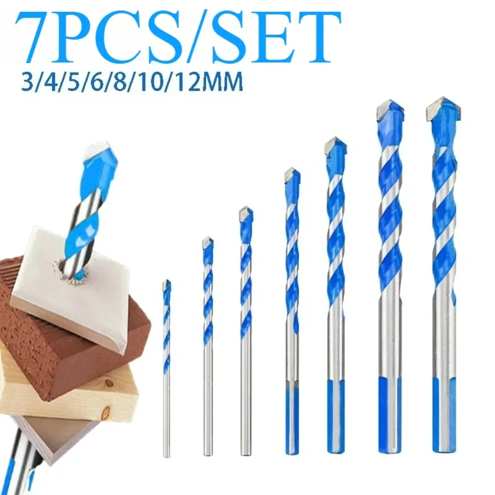 

8 шт./компл. сверла для сверления стеклянной плитки, стены, бетона и т. д. набор сверл для сверления металла 3-12 мм, сверлильные инструменты