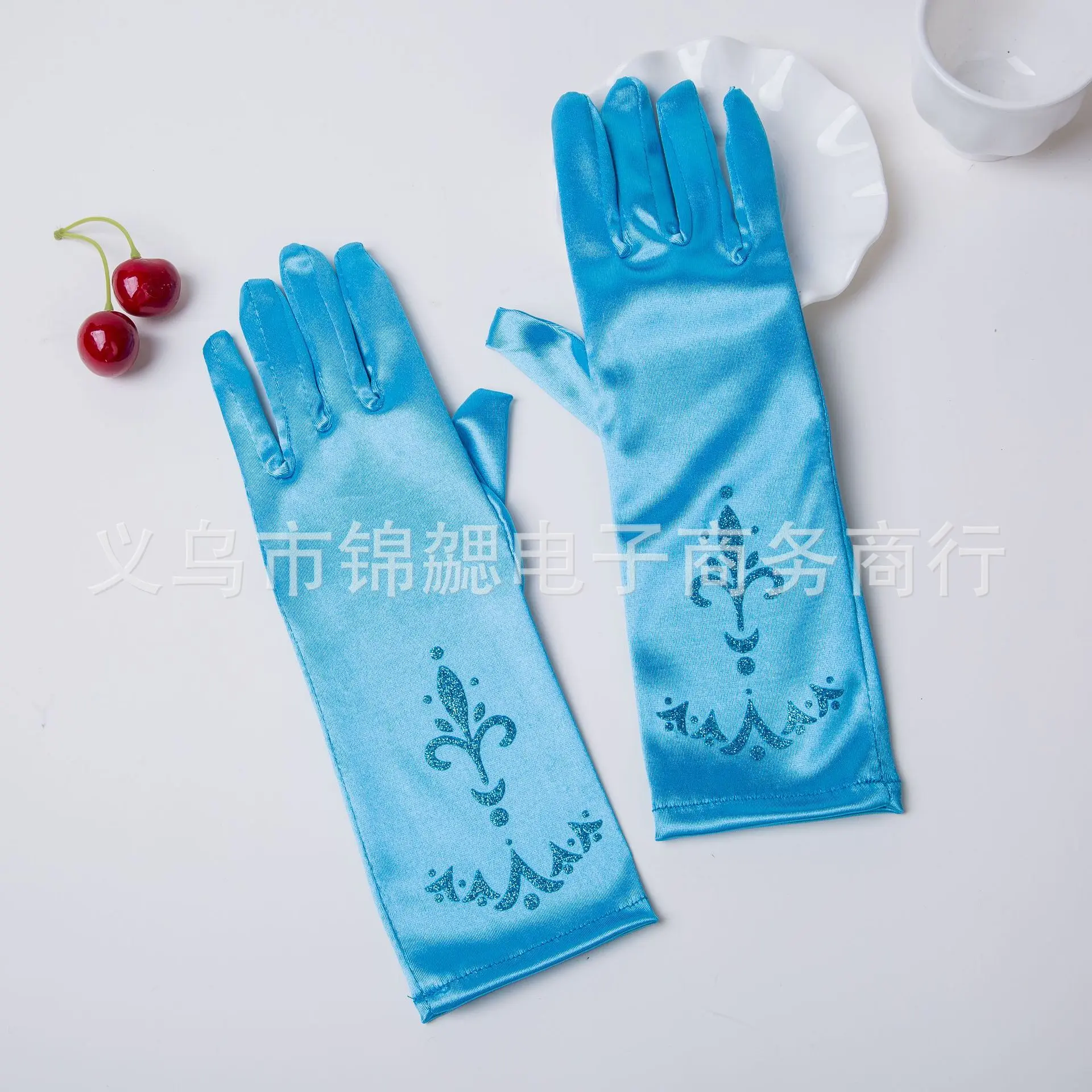 Children Princess Long Gloves Girl Birthday Party Wedding Elsa Anna Accessories Cinderella Belle Sofia 5 Colors Long Finger Set