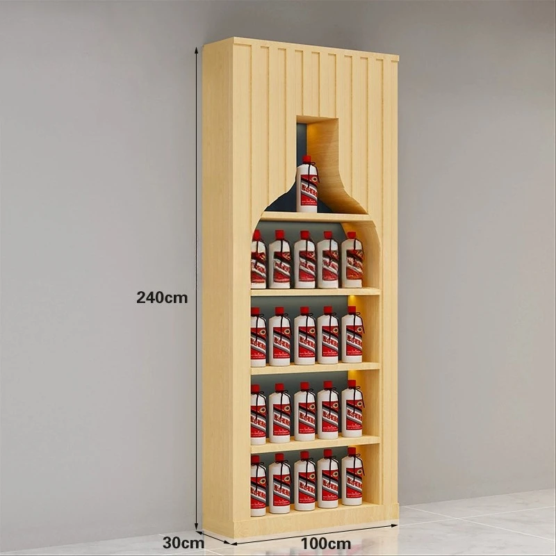 

Luxury medium density fiberboard, iron wine Baijiu display cabinet