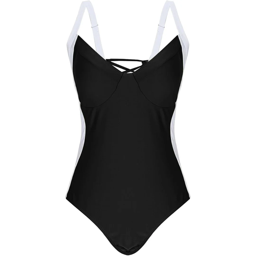 S - XL, 7 Farben, einteiliger Badeanzug mit Schnürung und Spitze, Damen-Badebekleidung, hoch geschnittene Beine, rückenfreier Badeanzug, Badeanzug, Modell V6952. – Detail 32