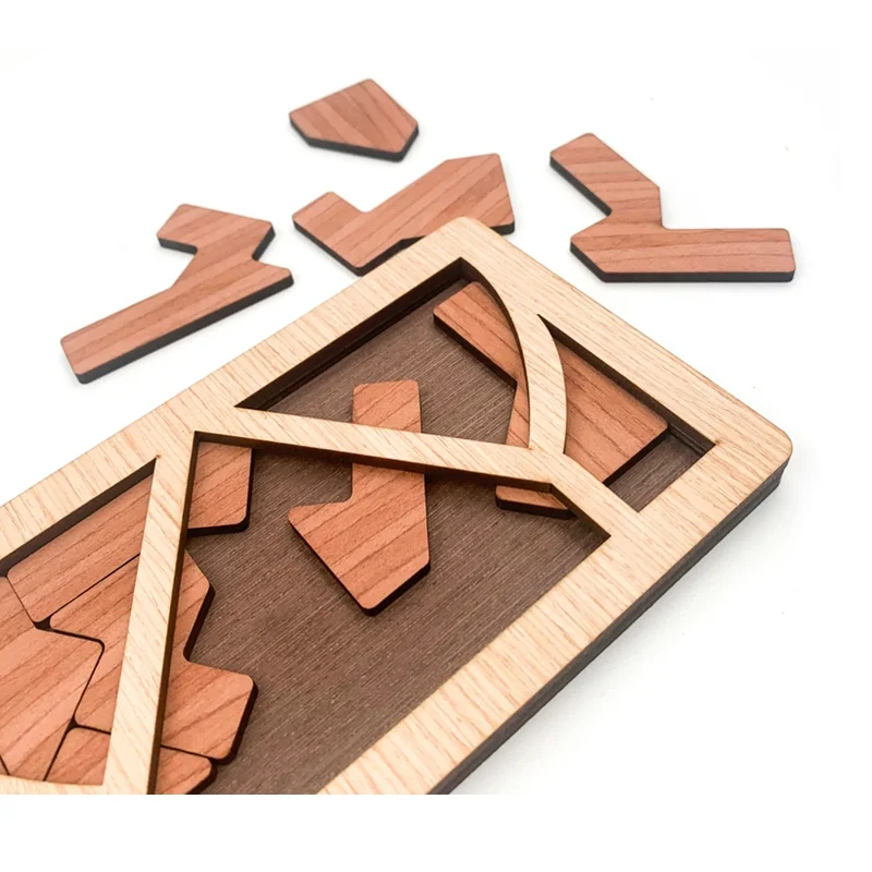 لعبة ألغاز Tangram الخشبية ذات الطلب الجديد للذكاء والذكاء العقلية للبالغين