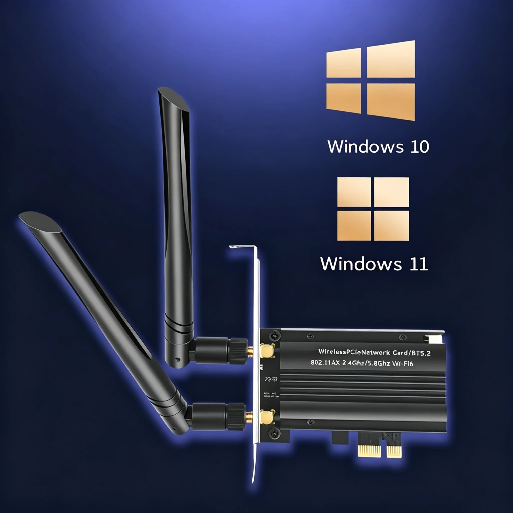 KEBIDUMEI WiFi6E MT7922 AX5400 Adapter PCIE BT 5.3 Trójzakresowy Odbiornik Bezprzewodowy 2.4G/5Ghz/6Ghz Karta Sieciowa 802.11AX Dla Win 10/11 — zdjęcie produktu 6