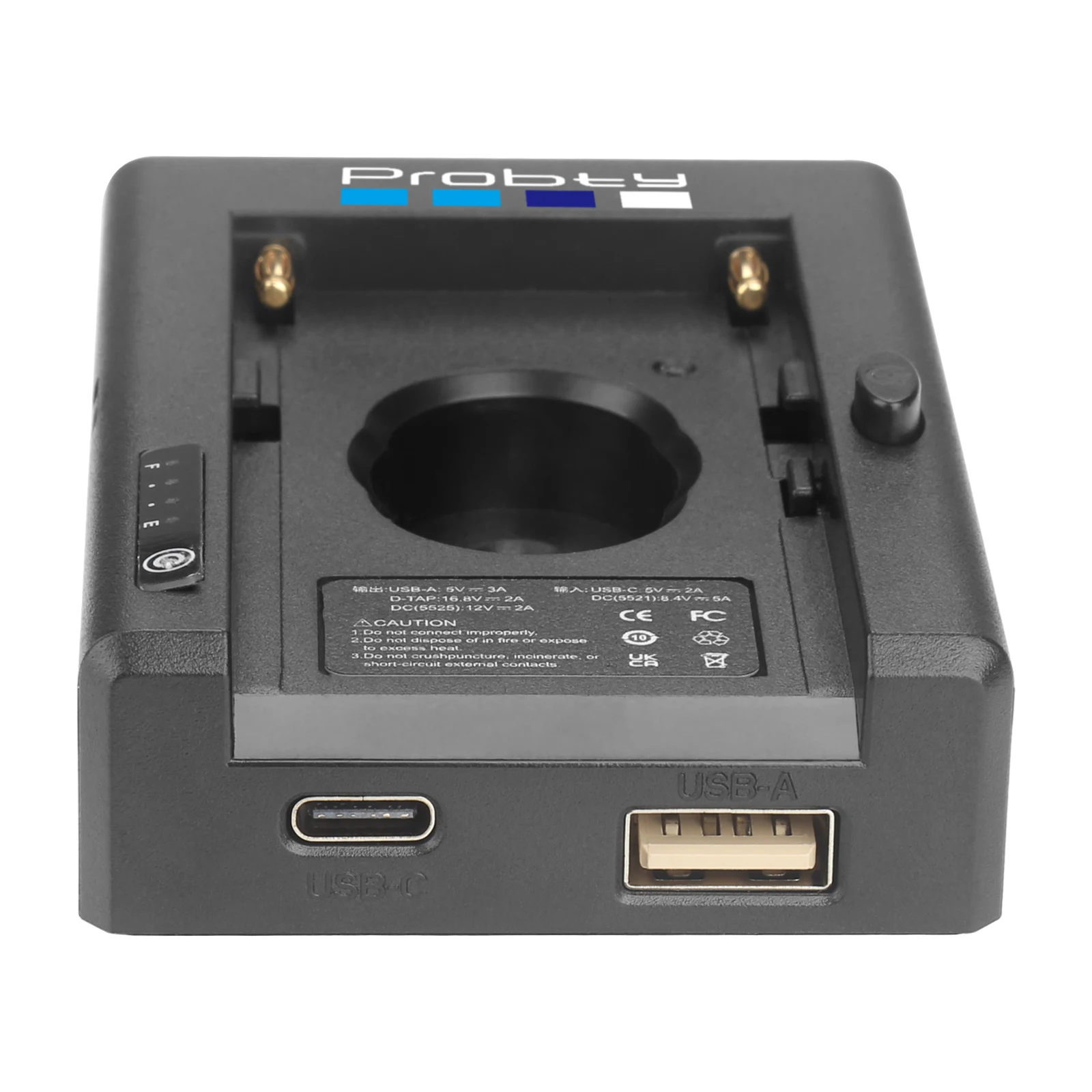 NP-F Battery Charger Battery Adapter Plate with DC12V DC8V USB-A Output Cold Shoe Adapter 1/4 Inch Screw Hole
