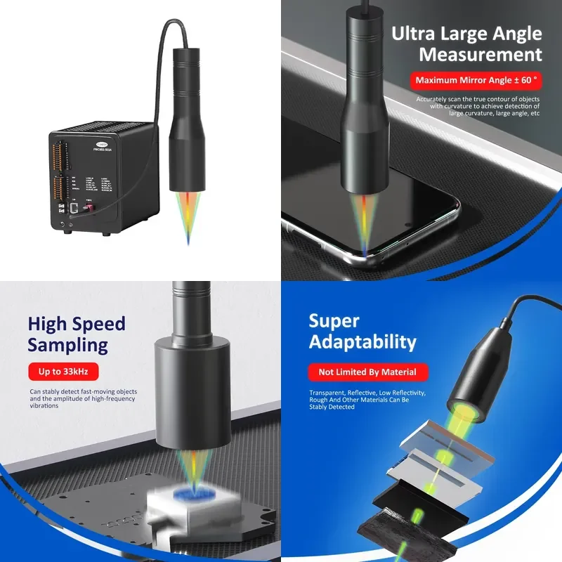 High Precision Optical Switch Spectrum Confocal Displacement Distance Sensor for Metal Transparent Glass High and Low
