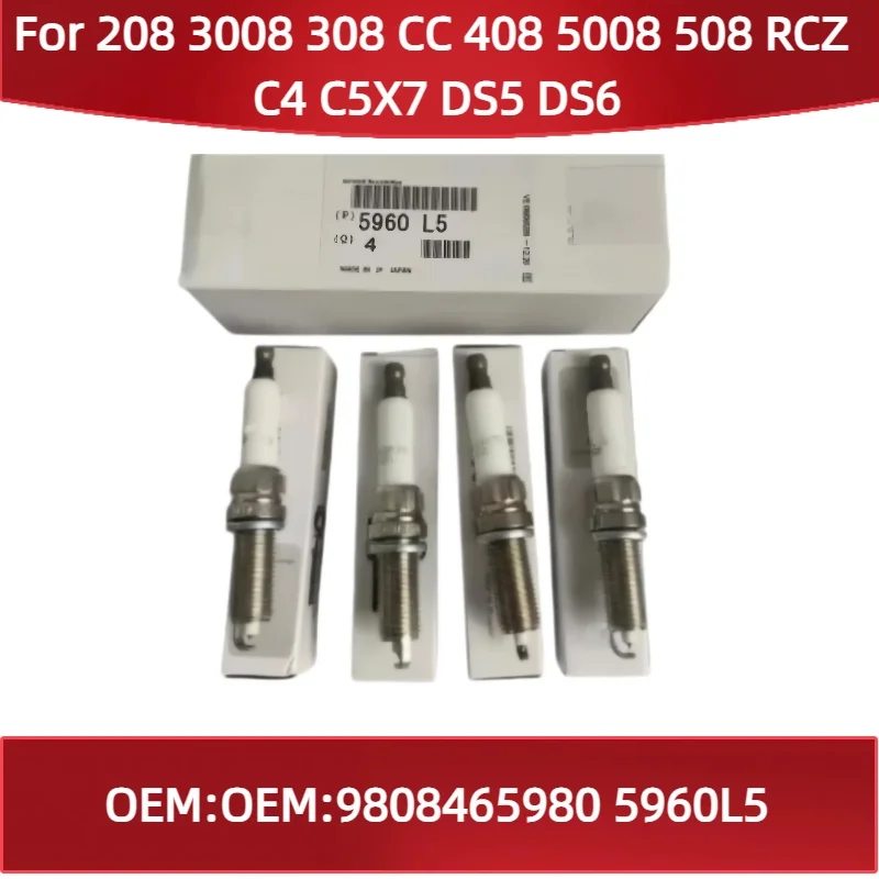 Свеча зажигания 9808465980 5960L5 для Peugeot 208 3008 308 CC 408 5008 508 RCZ, для Citroen C4 C5X7 DS5 DS6