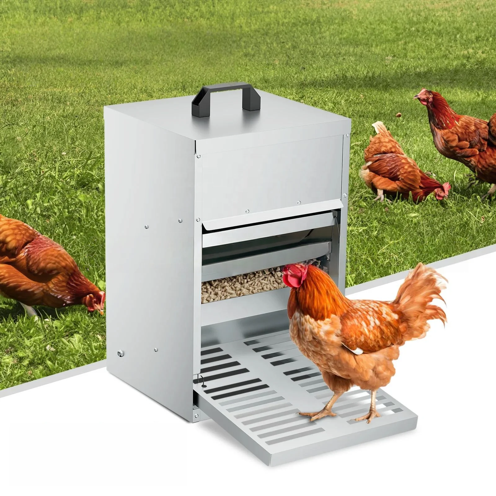 

ODM OEM Automatic Chicken Feeder Pet Feeder Metal Poultry Feeder with Lid