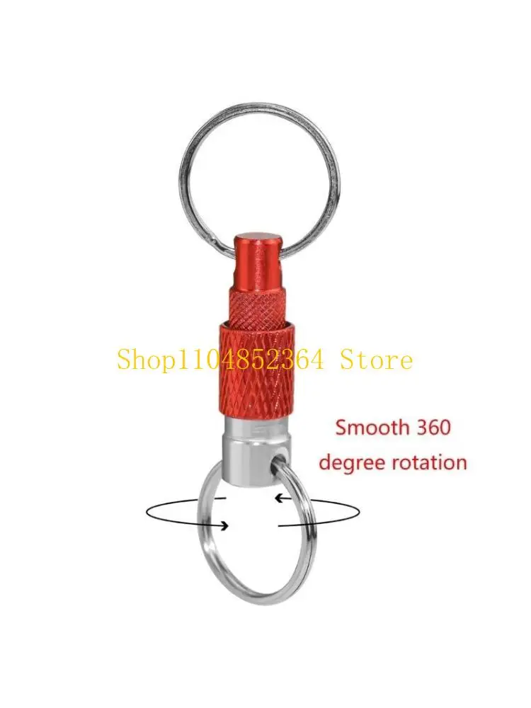 

652F Pull Apart Keychain Quick Release Separate Keyrings Two Split Rings Metal