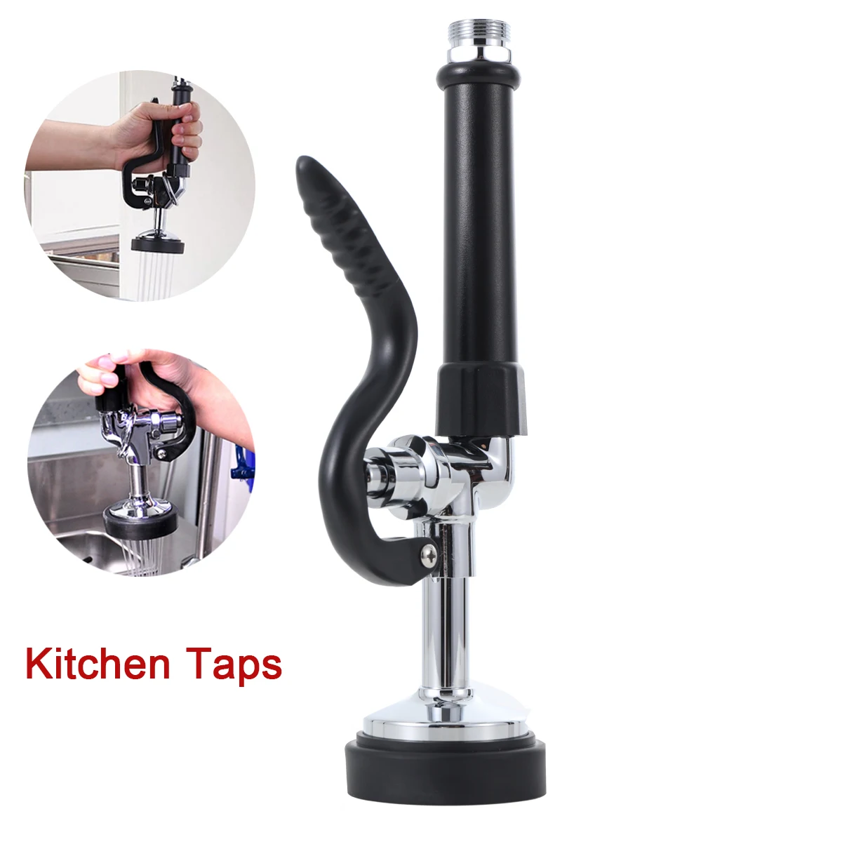 Kitchen Pre-Rinse Faucet Tap Spray Head Sprayer Ergonomic Hand-free Design without Flexible Hose | Thread Size 7/8-20UN