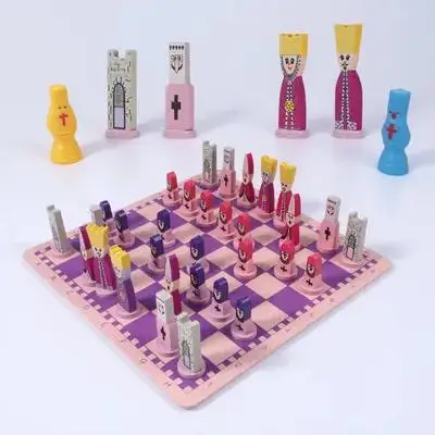 مجموعة شطرنج السفر للبالغين مجموعة ألعاب الشطرنج التعليمية الخشبية مثالية لوقت اللعب العائلي أثناء التنقل