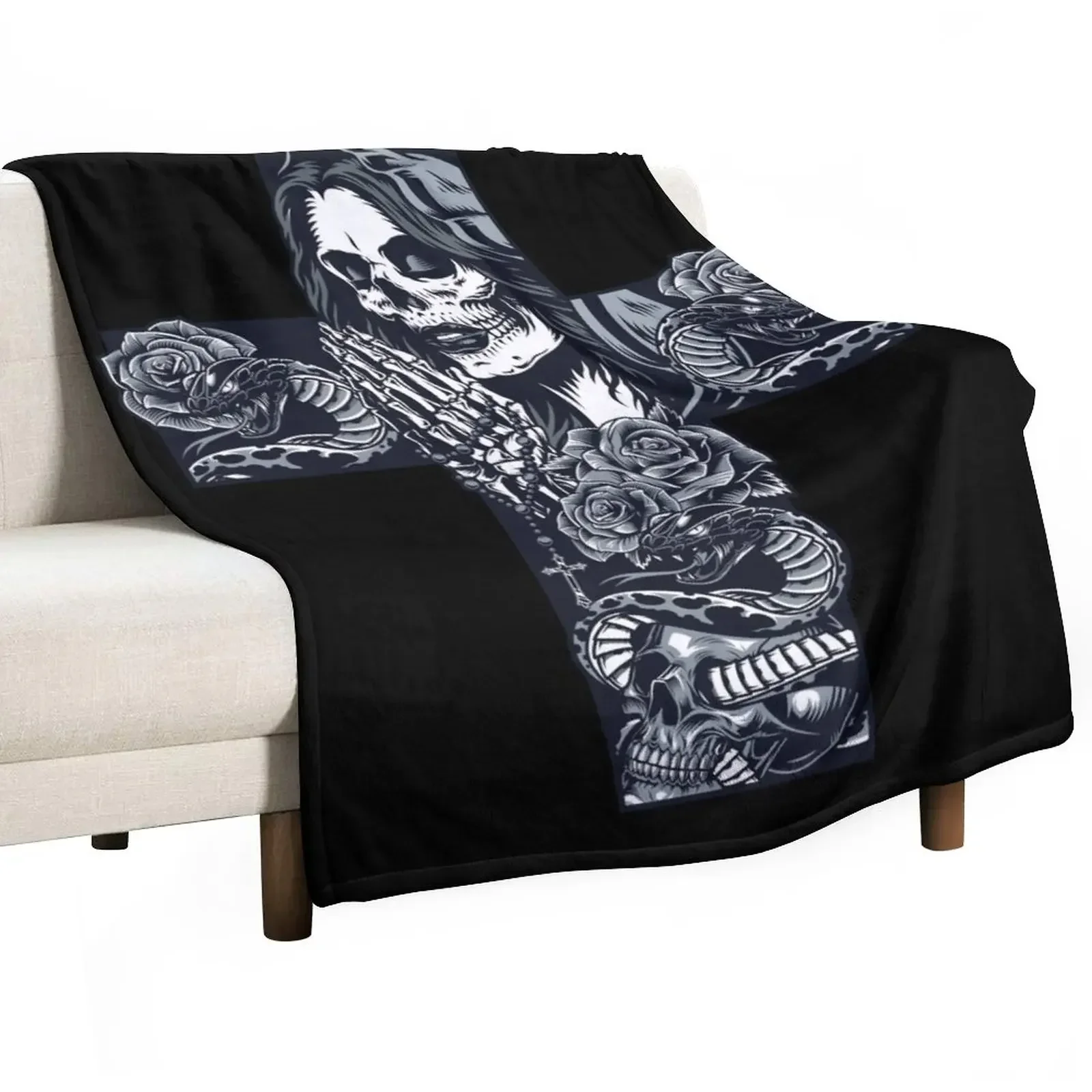 Santa muerte Throw Blanket Retros for sofa Blankets