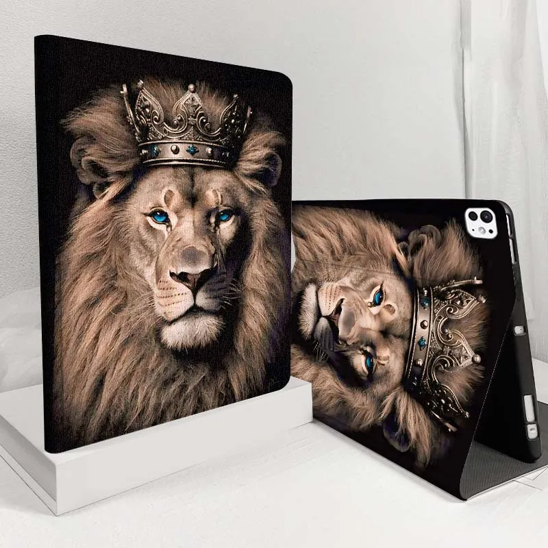 

Lion silver crown eyes For iPad Pro Air 5 4 3 13 11 8 7 6 5 10th 7th 6th 10.5 12.9 10.9 Tablet Case