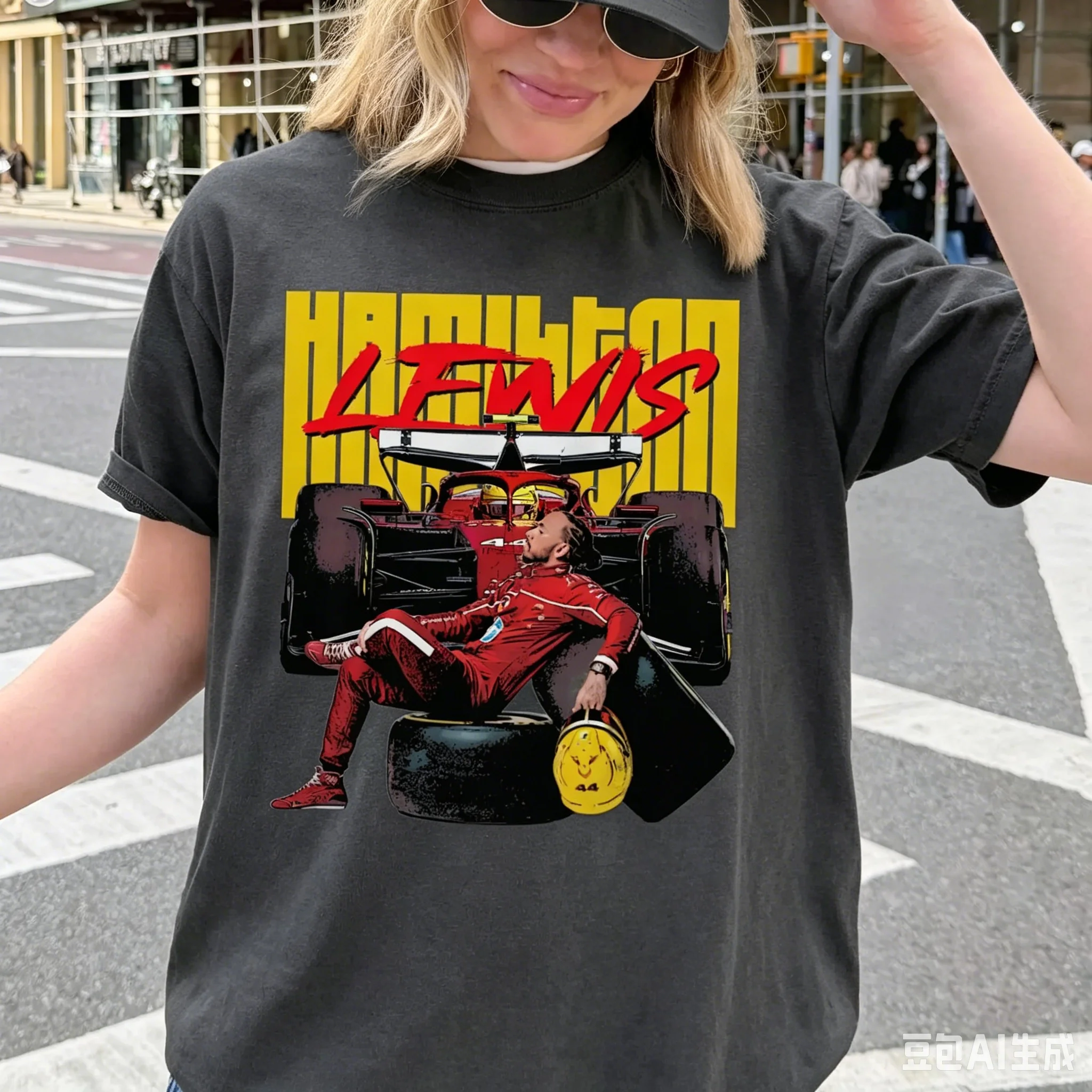 Lewis Hamilton 44 Racing T-shirt Men's Women's Summer Cotton Y2K Clothing Fashion Oversize Short-sleeved Top Unisex Streetwear - view 4