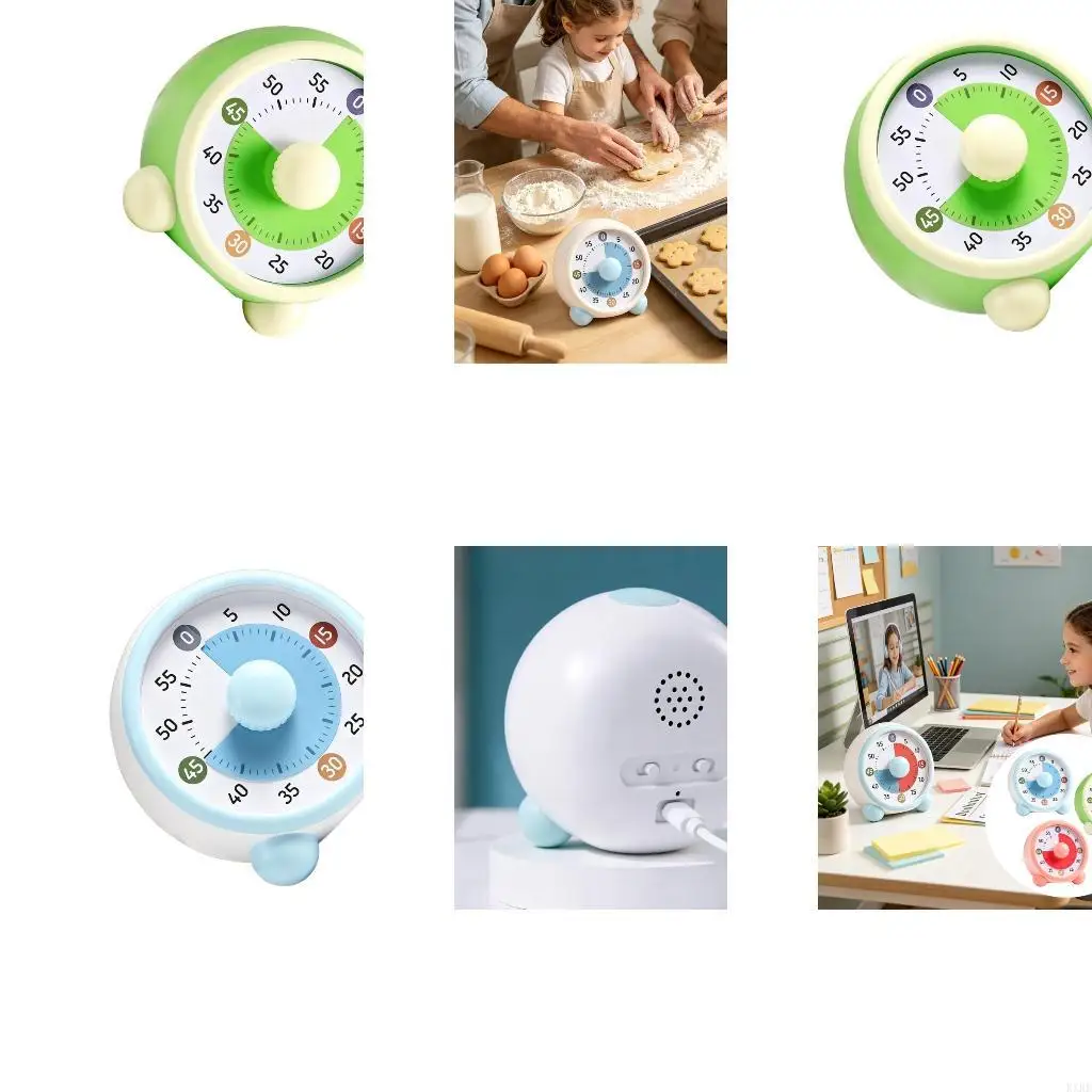 Study Clock with Large Numbered Face and Center Knob for Reading Practice, Homework Time, Daily Routines, and Home Desks KXRE