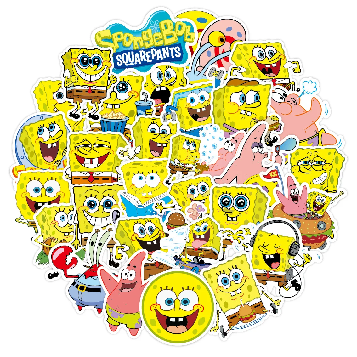 SpongeBob Geburtstagsparty-Geschenke: Schnapparmbänder, Schlüsselanhänger, Silikonarmbänder, Strohhalme, Geschenktütenfüller, Partydekoration – Detail 5