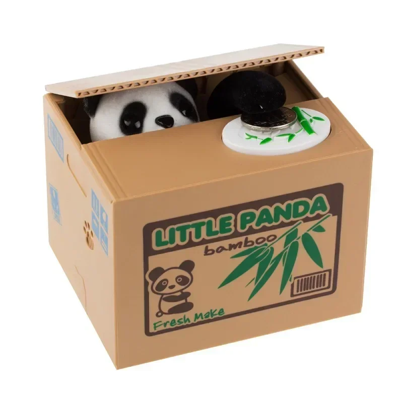 Cat Panda Piggy Bank Electronic Coin Savings Box Providing Security for Kids' Money Deposits and Financial Education