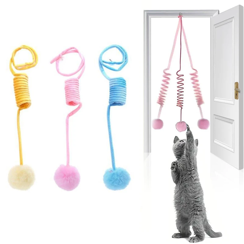 

Self-Play Hanging Stretchable Cat Spring Toys Soft Plush Interactive Cat Toys Pet Supplies аксесуари для котів