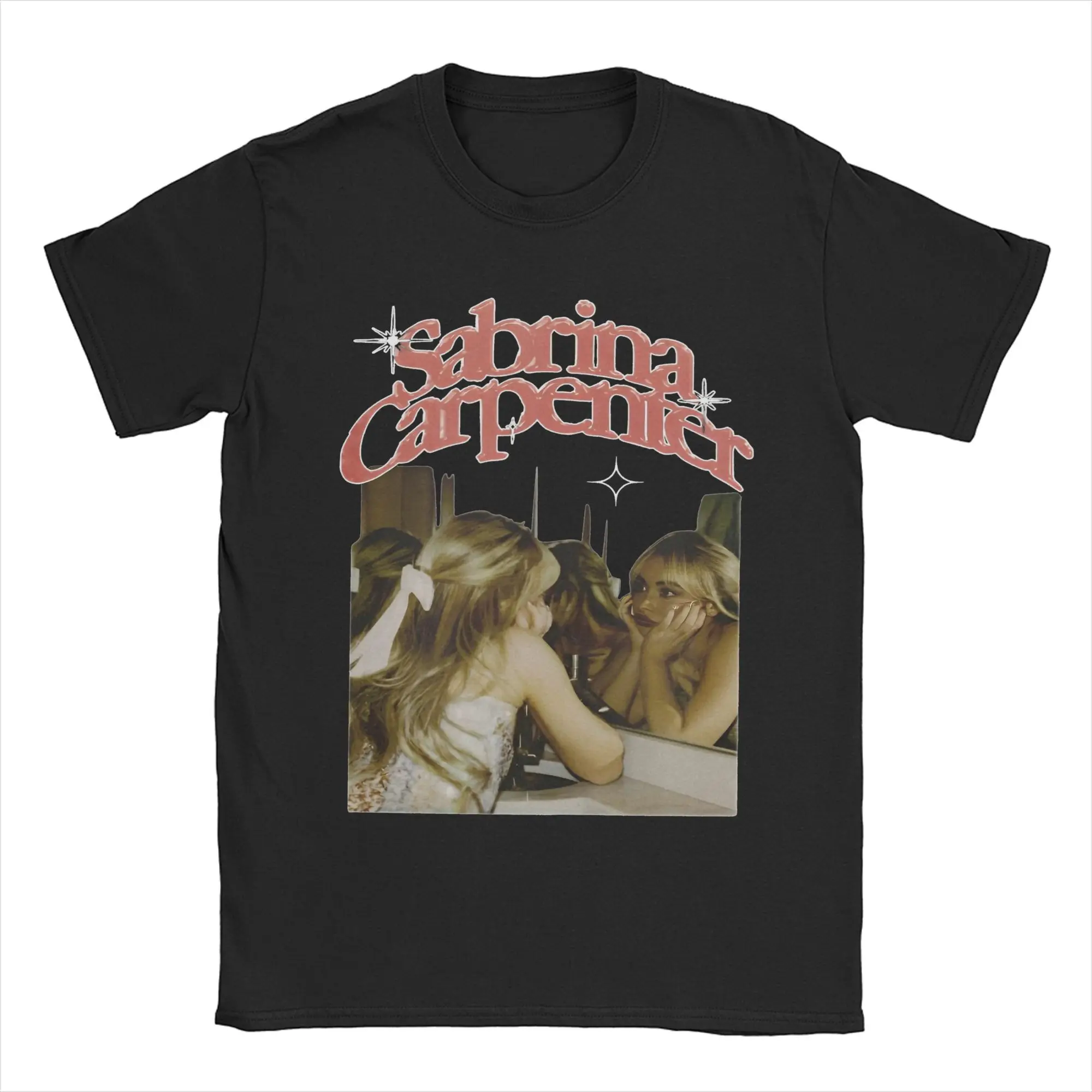 Men's Sabrina Carpenter 90s T Shirts  Cotton Tops Awesome Short Sleeve Round Collar Tees Printing T-Shirts