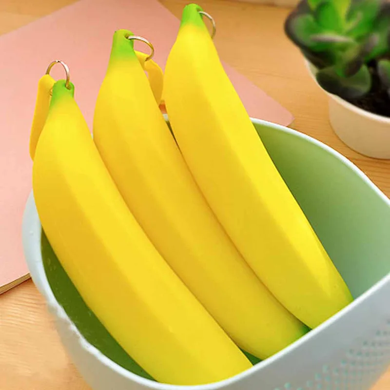 

Lovely Silicone Fruit Banana Tie Zipper Coin Purses Pouch Multifunctio Wallets Kawaii Bag Cute Mini Bag Funny Baby Girl Purse