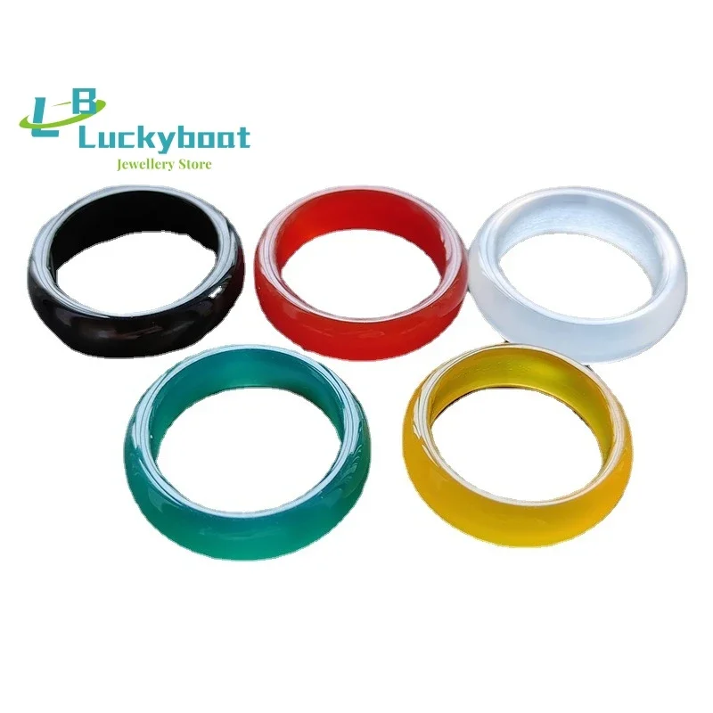 Hot Fashion New Natural Stone Agate Rings Charms Multi-color Elegant Jewelry Party Gift for Women or Girlfriend High-Quality